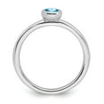 thumbnail image 2 of 925 Sterling Silver Stackable Expressions Oval Blue Topaz Ring Size: 8; for Adults and Teens; for Women and Men, 2 of 5