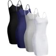 thumbnail image 3 of HAHDAXIA 4 Pcs Robe Basique Unie à Bretelles Spaghetti Camisole Superposée Ajustable Longue Débardeur, 3 of 6