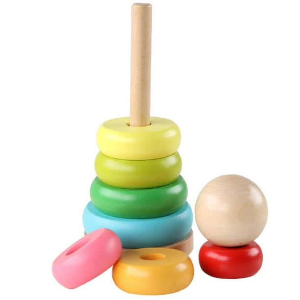 Rainbow Stacking s Toy Stacker Developmental Toys with Wooden 8