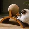 thumbnail image 4 of Cat Scratching Ball on Stand, Interactive 360° Rotating Sisal Cat Scratcher with Arch Bridge, Indoor Scratching Post Protects Furniture & Rugs, 4 of 7