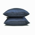 thumbnail image 3 of The HomeCentric Luxury Lumbar Pillow Cover Midnight Blue Pack Of 2, 20"x28" (50x70 cm) Art Silk Plain & Solid Oblong Pillow Cover, Solid Modern Style - Midnight Blue Luxury, 3 of 5