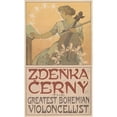 thumbnail image 2 of Alphonse Mucha 16x24 Black Ornate Framed Double Matted Museum Art Print Titled: Zdeněk Černy the Greatest Bohemian Violoncellist, 2 of 5