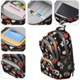 thumbnail image 4 of Football and Rugby Black Pattern Cute School Backpack Bag with Padded Back and Adjustable Shoulder Straps 16.9 X 12.6 X 5.9 Inches, 4 of 5