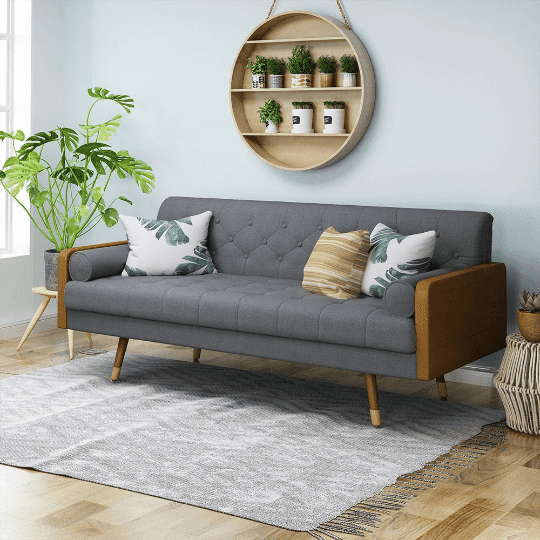 Mid Century Style Modern Sofa 6 Ft With Walnut Details Com Mid Century Style Modern Sofa 6 Ft With, Mid Century Style Sofa Bed