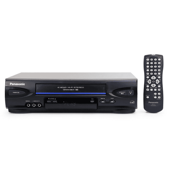 Restored Panasonic PV-V4522 4 Head Stereo VHS VCR w/ Original Remote, A/V Cables, Manual, & HDMI Converter (Refurbished)