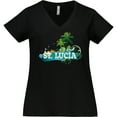 thumbnail image 3 of Inktastic St Lucia Vacation Cruise Trip Women's Plus Size V-Neck T-Shirt, 3 of 5