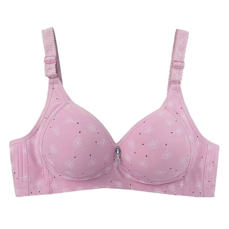Fsqjgq Sports Bras for Women Underwear Strapless Bra Floral Lace Nursing Bras Strapless Shapewear Sexy Breathable Bra Summer No Steel Ring Front Closure Printed Bra Push Up Bra Seamless Sports Bras B