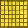 thumbnail image 1 of Ahgly Company Indoor Square Checkered Yellow Modern Area Rugs, 4' Square, 1 of 4