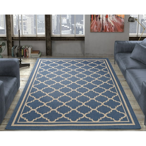 Ottomanson Jardin Collection Natural Greek Bordered Design Indoor