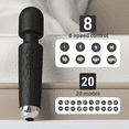 thumbnail image 4 of Godewogo Wand personal massage vibrator, equipped with 20 vibration modes, 8-speed, body massager, wireless charging,black, 4 of 6