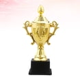 thumbnail image 4 of GOOHOCHY Mini trofeo de oro de 24 cm, premios de recompensa de plástico, competición de decoración, trofeo de premios de regalo deportivo con base negra, 4 of 7