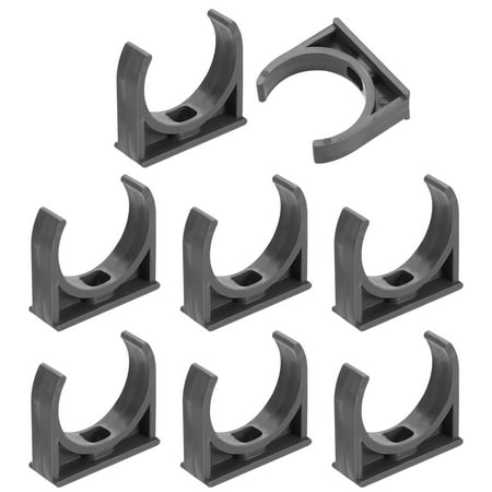 8 Pack Water Pipe Clamps Clips, U-Shaped Tubing Hose Buckles, Irrigation Tube Holder for 40mm OD for TV Trays Tube Hose Hanger Support Tubing, Gray