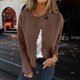 thumbnail image 1 of HongQid Women's Wool Blend Fall Business Cardigan Collarless Long Sleeve Button Jacket, 1 of 6