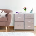 thumbnail image 4 of Sorbus 5-Drawer Dresser: Child Storage Chest for Bedroom and Nursery - Wood Top, Pink Fabric Bins, 4 of 9