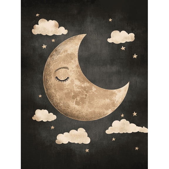 Sleeping Moon Canvas Print/Wall Art Suitable for BedroomLiving RoomNurseryBathroom and Office Decoration.