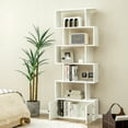 thumbnail image 2 of Costway Bookshelf with Cabinet 6-Tier S-Shaped Bookcase Storage Rack White, 2 of 10