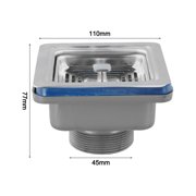 110mm Kitchen Sink Square Drain Stainless Steel Filter Drainer Lifting drain