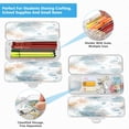 thumbnail image 5 of Plastic Pencil Box Large Capacity Pencil Boxes Clear Boxes with Snap-Tight Lid Stylish Office Supplies Storage Organizer Box Watercolor Ink Splashes Pattern, 5 of 7