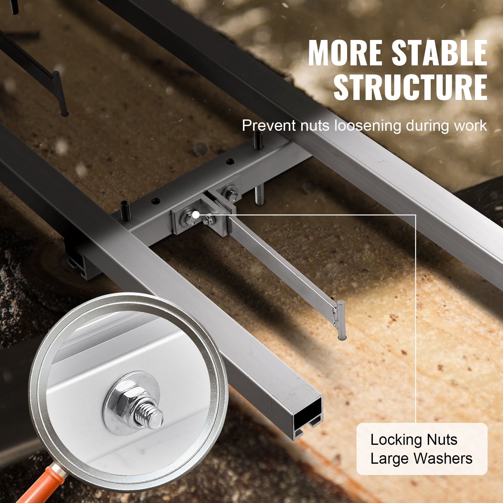 KFFKFF Chainsaw Milling Rail Guide Rail Mill Guide System 4 Crossbar Kits 9 ft