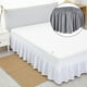thumbnail image 5 of Naiovety Faldón De Cama Funcional De Algodón Con Volantes Y Ajuste Universal Funcional Y Práctico Premium Juegos de cama Gris Completo 137*190+38, 5 of 6