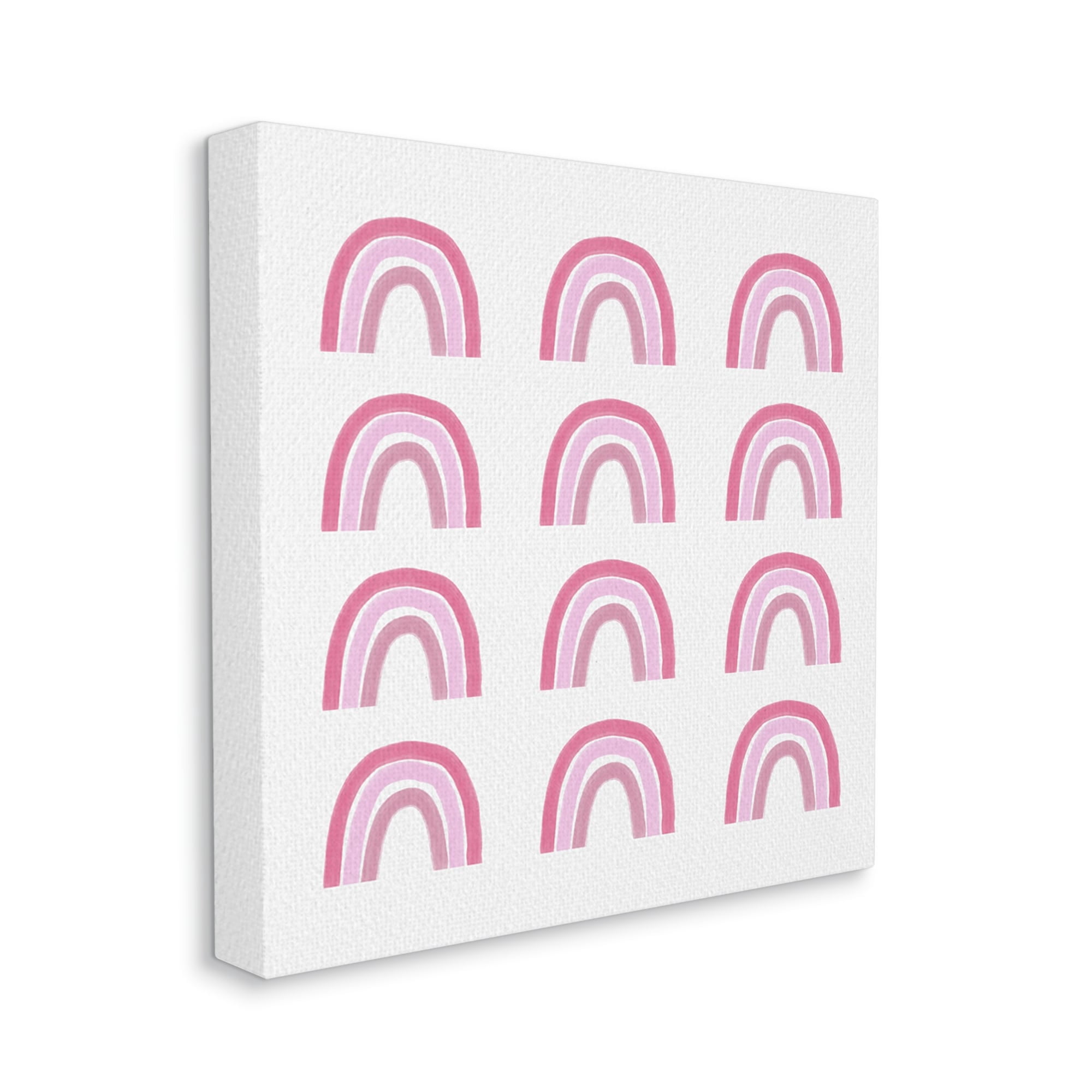 Stupell Industries Pink Stripes Rainbow Shapes Pattern Casual Design Canvas Wall Art, 36 x 36, Design by Amy Brinkman