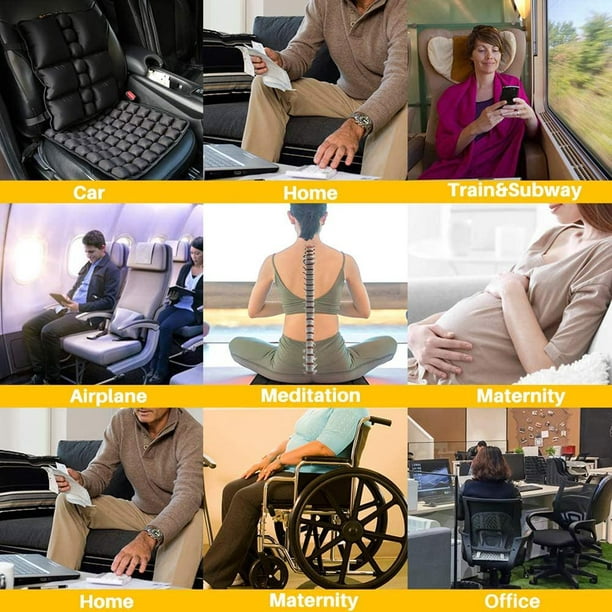Air Seat Cushion Back Cushion for Relieving Back Sciatica Tailbone Pain  Seat Pad 3D Air Cushion for Office Chair Car Seat Wheelchair - Walmart.com