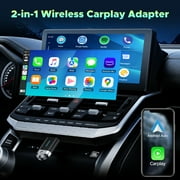 LAMTTO 2 in 1 Wireless Carplay Adapter for Apple Carplay, Adapter for Converts Wired to for Cars, 5.8GHz WiFi, Plug & Play, iOS 10+, Bluetooth, Black