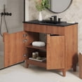 thumbnail image 2 of Sink Vanity Cabinet, Brown Black, Melamine Wood , Hotel Bedroom Bathroom, Modern Contemporary HB36129, 2 of 11