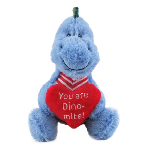 Amscan Valentine’s Day Blue Dino Plush with “You’re Dino-mite” Heart – 2 Count