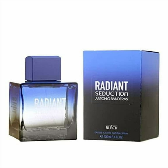 Antonio Banderas Perfumes - Radiant Seduction in Black - Eau de Toilette Spray for Men, Fresh with Citrus and Mint Fragrance - 3.4 Fl Oz