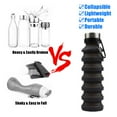thumbnail image 3 of EIMELI Collapsible Water Bottle Reusable Silicone Foldable Water Bottles Portable Travel Water Bottle Leak Proof Waterbottle with Clip for Kids Adults Hiking Camping Gym Sports, 18 oz (Black), 3 of 8