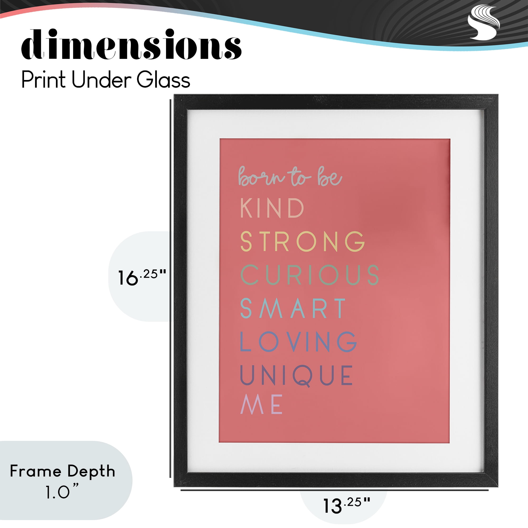 Stupell Industries Born To Be Adjectives Black Framed Print Under Glass, design by Anna Quach
