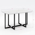 thumbnail image 6 of Modern 7 Pieces Dining Table Set, Rectangle Dining Table with 6 Chairs for Dining Room, Kitchen, 6 of 7
