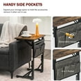 thumbnail image 4 of Homegar folding C Shaped End Table, Couch Side Table with Storage Bag, Sofa Table with Metal Frame for Living Room Bedroom Small Spaces,Rustic Brown, 4 of 5