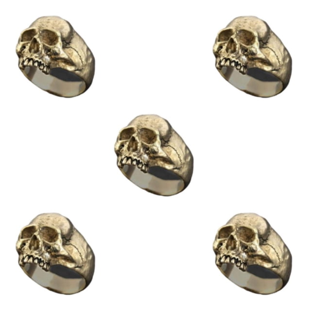Qarigey Anillo de calavera único para regalo de diseño especial, anillo punk que agrega un toque encantador al atuendo dorado 7 Type2 NO2