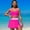 Pink, variant on Womens Swim Skorts with Built-in Briefs Women's Swim Skirt Color Block Two Piece Swimsuit Bottoms Side Slit Skirted Swimsuit