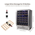 thumbnail image 3 of Wine Cooler with 51 Bottle Capacity Dual Zone 24" Wine Cooler, Quiet Compressor, Seamless Stainless Steel Design, and Temperature, 3 of 9