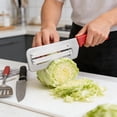 thumbnail image 4 of Vegetable Mandoline Slicer, Stainless Steel Tool, Handheld Shredder, Cabbage Cutting, Prep, Red, 1 Pc, 4 of 5