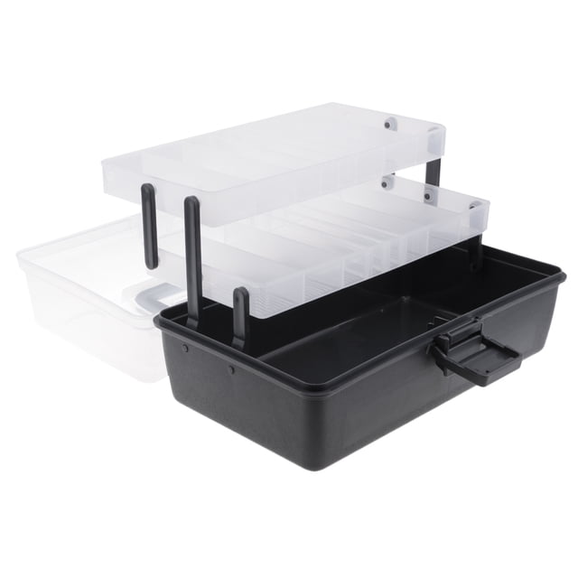 Caja de 3 Capas Aparejos Bandeja Herramientas Alubias Espaciales Cebos Almacenamiento Pesca Sunnimix Estuche de aparejos de 3 capas