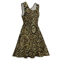 thumbnail image 4 of 2024 Vestidos Oversized Summer Dress Skate Printed Casual Waist High Dresses Beach Black And Gold Dress Print Paisley Vintage, 4 of 7