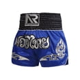 thumbnail image 5 of Raenseen Kids Boys Boxer Shorts Patchwork Metallic Embroidery Wide Waistband Side Slit Boxing B Blue L, 5 of 9