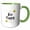 Green/White, variant on 3drose, Motivational Quote Bee Happy with Honeybees, 11oz Mug