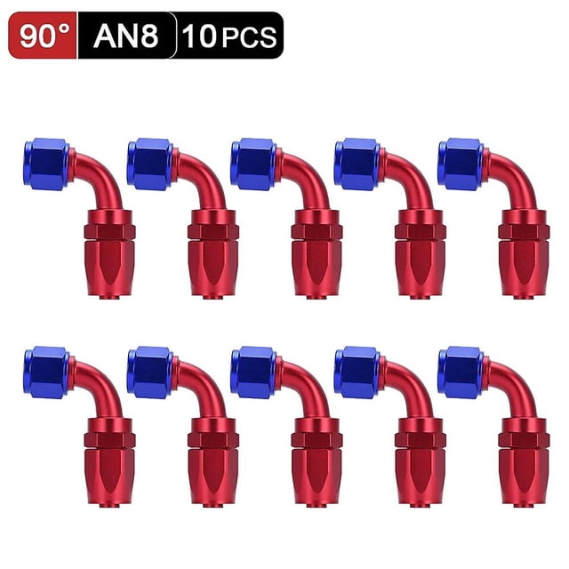 10pcs Black AN6 8 10 Straight 45 90 Degree Oil Fuel Swivel Hose Oil Hose End Adapter Kit~1002