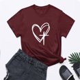 thumbnail image 4 of Camisetas de Manga Corta para las Mujeres Casual Día de Pascua Impresión Cuello de Tripulación Suelta Camiseta, Poliéster Spandex, 4 of 7