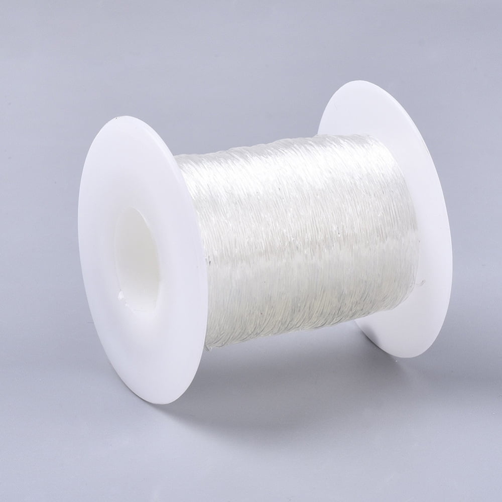25 roll Round Elastic Thread Stretchy Bracelet String Clear 0.5mm 131.23 yards(120m)/roll