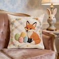 thumbnail image 4 of Easter Pillowcase Set 18 in x 18 in Sofa Cushion Cover with Concealed Zipper and Holiday Rabbit Egg Print, 4 of 6