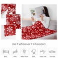 thumbnail image 4 of Christmas Throw Flannel Blanket 40x60In Winter Snowflake Modern Classic Red Texture Super Soft Cozy Bed Blanket, Lightweight Plush Fuzzy Bed Throw for Bedroom Sofa Couch Living Room, 4 of 4