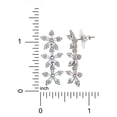 thumbnail image 2 of Believe by Brilliance Women's Fine Silver Plated Cubic Zirconia Flower Drop Earring, 2 of 5
