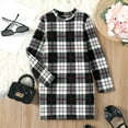 thumbnail image 4 of PatPat Kid Girl Plaid Stand Collar Long Sleeve Dress Size 5-12, 4 of 6