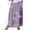 Purple, variant on Taylonsss Clearance Women's Printed Elastic Waistband Pleated Pocket Skirt With Mid Calf Skirt